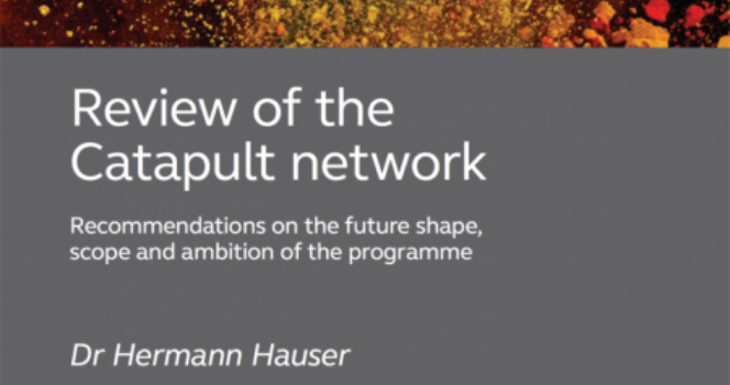 Recognition in today’s Hauser review of progress made by Catapult centres